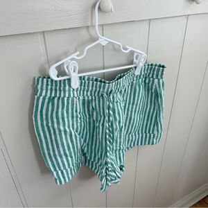 Universal Thread Green and White Striped Shorts
